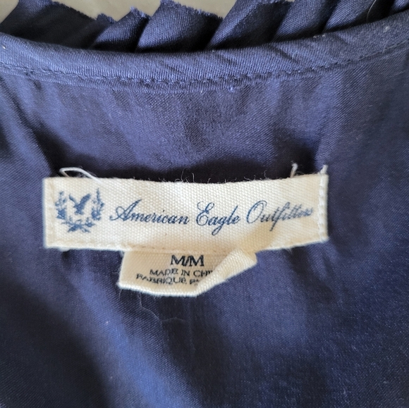 American Eagle Outfitters  Blue Ruffle Dress, Size Medium - Picture 7 of 8